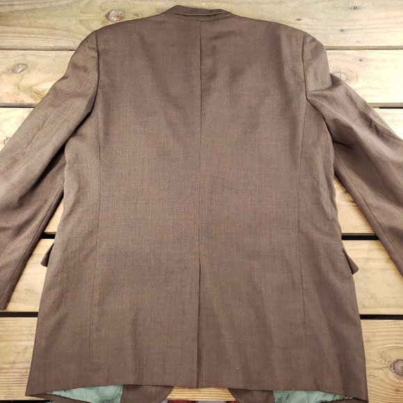 Vintage Worsted Tex Snellingburg Brown Sports Coat Mens Slim Medium 40s 50s 60s - Picture 9 of 9